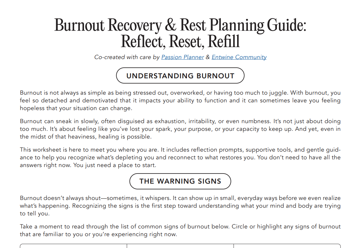 Burnout Recovery & Rest Planning Guide